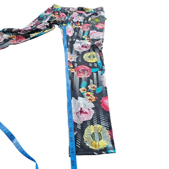Athletic Works Rose Floral Legging Pants Girls size L or 10/12 - Picture 5 of 10